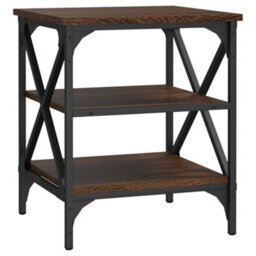 Berkfield Industrial Side Tables 2 Pcs Brown Oak 40X42X50 Cm Engineered Wood - thumbnail 5