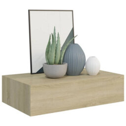 Berkfield Wall-Mounted Drawer Shelves 2 Pcs Oak 40X23.5X10Cm Mdf - thumbnail 3