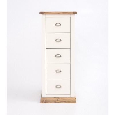 Cabinet Bits Tropea 5 Drawer Narrow Chest Of Drawers Chrome Cup Handle - image 1