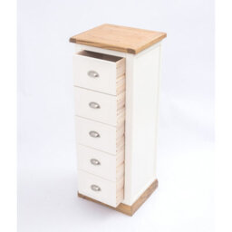 Cabinet Bits Tropea 5 Drawer Narrow Chest Of Drawers Chrome Cup Handle - thumbnail 5