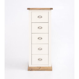 Cabinet Bits Tropea 5 Drawer Narrow Chest Of Drawers Chrome Cup Handle - thumbnail 1