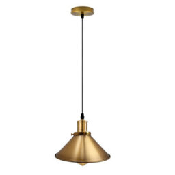Vintage Retro Yellow Brass Ceiling Light Cluster  Metal Lampshade With Uk E27 Holder - thumbnail 6