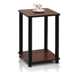 Walplus Furinno Turn-N-Tube Haydn End Table, Dark Cherry/black - thumbnail 2