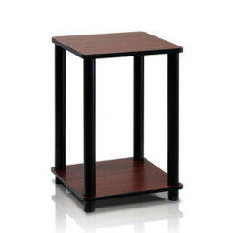 Walplus Furinno Turn-N-Tube Haydn End Table, Dark Cherry/black - thumbnail 1