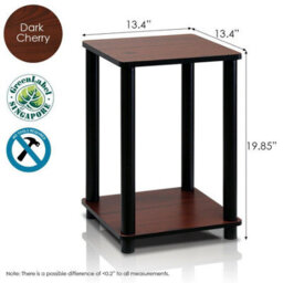 Walplus Furinno Turn-N-Tube Haydn End Table, Dark Cherry/black - thumbnail 3