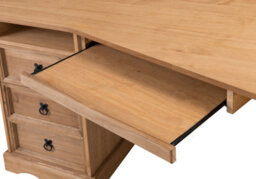 Mercers Furniture Corona Corner Computer Desk 3 Drawer 1 Door Office Bedroom Solid Wood Pine Wooden With Mexican Styling - thumbnail 8