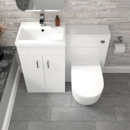 Nes Home 1000mm Freestanding White Basin Vanity & Back To Wall Toilet - thumbnail 3