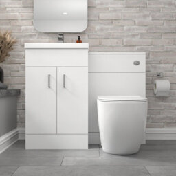 Nes Home 1000mm Freestanding White Basin Vanity & Back To Wall Toilet - thumbnail 2