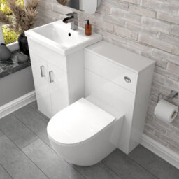 Nes Home 1000mm Freestanding White Basin Vanity & Back To Wall Toilet - thumbnail 4