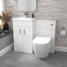 Nes Home 1000mm Freestanding White Basin Vanity & Back To Wall Toilet - thumbnail 1