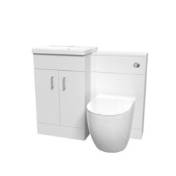 Nes Home 1000mm Freestanding White Basin Vanity & Back To Wall Toilet - thumbnail 6