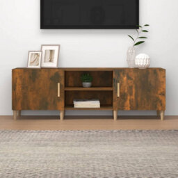 Berkfield Classic Tv Cabinet Smoked Oak 150X30X50 Cm Engineered Wood - thumbnail 2