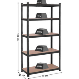 Songmics Garage Shelving, 5-Tier Storage Rack, Storage Organizing Rack, Shelving Unit, Adjustable Shelves, Black - thumbnail 8