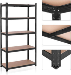 Songmics Garage Shelving, 5-Tier Storage Rack, Storage Organizing Rack, Shelving Unit, Adjustable Shelves, Black - thumbnail 4