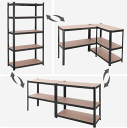 Songmics Garage Shelving, 5-Tier Storage Rack, Storage Organizing Rack, Shelving Unit, Adjustable Shelves, Black - thumbnail 6