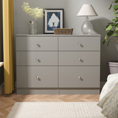 Portland 6 Drawer Midi Chest Of Drawers In Uniform Grey & Dusk Grey (Ready Assembled) - image 1