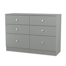 Portland 6 Drawer Midi Chest Of Drawers In Uniform Grey & Dusk Grey (Ready Assembled) - thumbnail 4