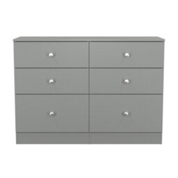 Portland 6 Drawer Midi Chest Of Drawers In Uniform Grey & Dusk Grey (Ready Assembled) - thumbnail 2