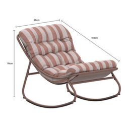Porto Terracotta Stripe Rocking Chair - thumbnail 2