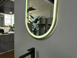 Lumora 900X500mm Oval Brushed Gold Led Mirror - Pill Mirror, Frosted Front-Lit And Anti-Fog - thumbnail 6