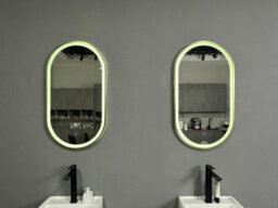Lumora 900X500mm Oval Brushed Gold Led Mirror - Pill Mirror, Frosted Front-Lit And Anti-Fog - thumbnail 4