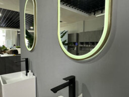 Lumora 900X500mm Oval Brushed Gold Led Mirror - Pill Mirror, Frosted Front-Lit And Anti-Fog - thumbnail 5