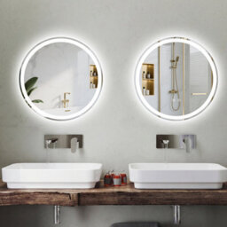 Costway 60 Cm Round Led Lighted Mirror Tempered Glass Bathroom Mirror W/ Memory Function - thumbnail 4