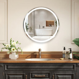 Costway 60 Cm Round Led Lighted Mirror Tempered Glass Bathroom Mirror W/ Memory Function - thumbnail 7