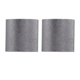 First Choice Lighting Set Of 2 Silvery Grey Glitter 15Cm Table Lamp Shades - thumbnail 1