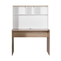 Fwstyle Two Tone Desk Home Office Study Storage Hutch White & Oak - thumbnail 3