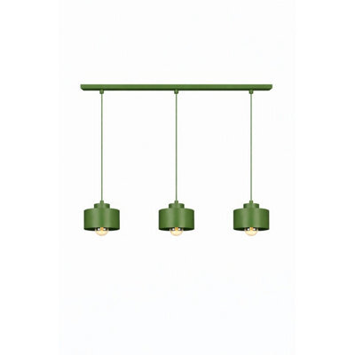 Luminosa Lighting Luminosa Simply Bar Pendant Ceiling Light Green 3X E27 - image 1