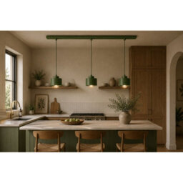Luminosa Lighting Luminosa Simply Bar Pendant Ceiling Light Green 3X E27 - thumbnail 2