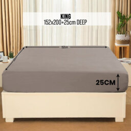 Aspire Homeware Beige Fitted Sheet-(25Cm) Deep Hotel Quality -Breathable Fitted Bed Sheets King (L)200 X (W)152Cm - thumbnail 7