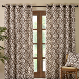Pineapple Elephant Suri Geo 46X54 Inch Lined Eyelet Curtains Two Panels Natural - thumbnail 2
