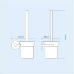 Nes Home Chrome Round Style Brass Wall Mounted Round Bathroom Toilet Brush Holder - thumbnail 2