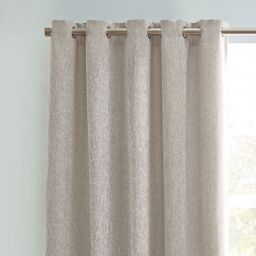 furn. Clara Natural Woven Lined Eyelet Curtains (W)167Cm (L)228Cm, Pair - thumbnail 2