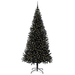 Vidaxl Christmas Tree With 300 Leds With Stand Black 240 Cm Pvc - thumbnail 2