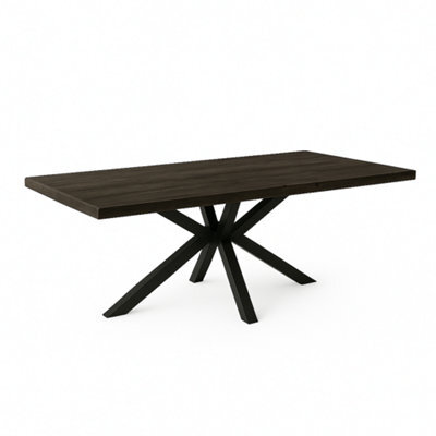 TRL Handmade Furniture Sleek & Slender Reclaimed Dining Table With Spider Leg - Dark Oak - image 1