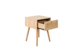 Birlea Bedside 1 Drawer Cabinet Brown Oak Rattan Nightstand Side Table - thumbnail 8