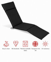 Glendale Garden & Leisure Sp Lounger Cushion Black-Outdoor Cushion - thumbnail 1