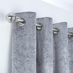 A.unique Home Diamante Ball Metal Extendable Curtain Pole With Rings And Fittings (25/28mm) - Brushed Steel, 70Cm - 120Cm Approx - thumbnail 5