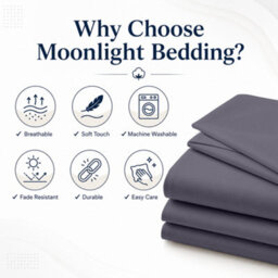 Moonlight Bedding 100% Cotton Hotel Quality Flat Bed Sheet, Top Sheet For  Guest House, Spa & Airbnb (Grey,double, 225X275 Cm) - thumbnail 4
