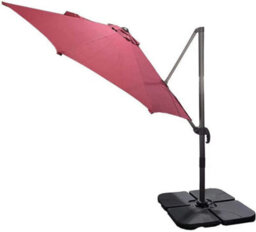 Shatchi 3M Red Octagon Parasol With Cross Base And 65mm Aluminium Pole Sun Shade Garden Outdoor Beach Patio - thumbnail 2