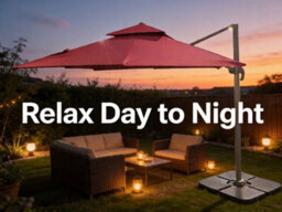 Shatchi 3M Red Octagon Parasol With Cross Base And 65mm Aluminium Pole Sun Shade Garden Outdoor Beach Patio - thumbnail 7
