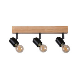 Paulmann 66772 Spotlight Arvid 3-Lamp Max. 3X20W Ceiling Luminaire Black/wood Spot Metal E27 - thumbnail 3