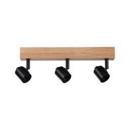 Paulmann 66772 Spotlight Arvid 3-Lamp Max. 3X20W Ceiling Luminaire Black/wood Spot Metal E27 - thumbnail 2