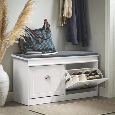 Large Shoe Bench Shoe Rack Shoe Storage Cabinets With Seat Cushion For Hallway - image 1