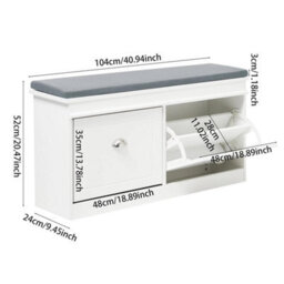Large Shoe Bench Shoe Rack Shoe Storage Cabinets With Seat Cushion For Hallway - thumbnail 2