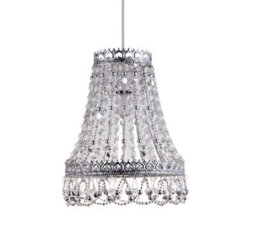 K Living Kliving Denbury Chrome Clear Acrylic Beaded Non Electric Pendant Ceiling Light Shade