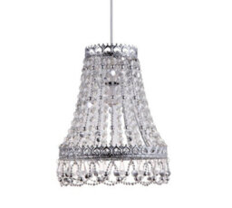 K Living Kliving Denbury Chrome Clear Acrylic Beaded Non Electric Pendant Ceiling Light Shade - thumbnail 2